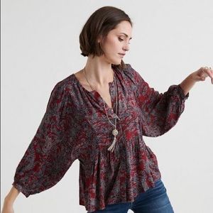 **SOLD**Lucky Brand Paisley Printed Peasant